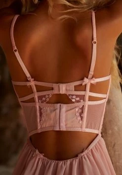 Victorias Secret Lavender Fields Embroidery Bustier Slip