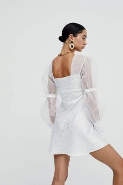 Ready-to-Wear Gabrielle Puff Sleeve Mini Dress Little White Dresses