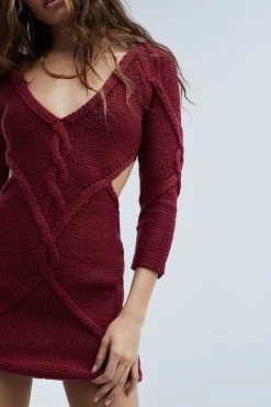 Knitz Shop Keke Cut-Out Sweater Dress