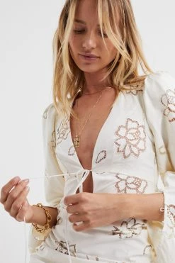 Ready-to-Wear Little White Dresses Renee Bell Sleeve Mini Dress