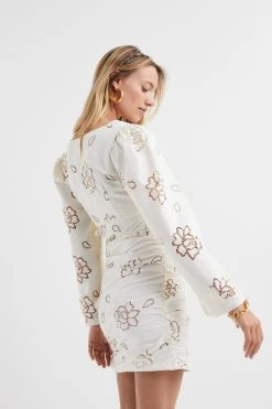 Ready-to-Wear Little White Dresses Renee Bell Sleeve Mini Dress