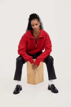 Knitz Shop Andie Zip Front Sweater