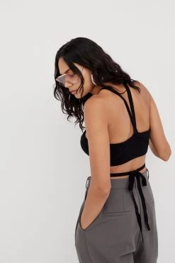 Knitz Jourdin Tie Crop Top