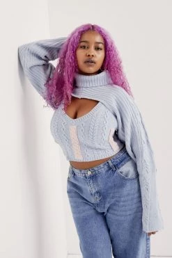 Knitz Paige Layered Turtleneck Sweater Shop