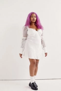 Ready-to-Wear Gabrielle Puff Sleeve Mini Dress Little White Dresses
