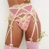 Victorias Secret Hugging Hearts Embroidery Garter Belt