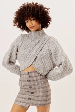 Knitz Amelia Cross Front Turtleneck Shop