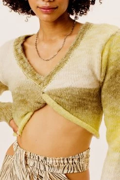 Knitz Shop Celeste Twist Front Crop Sweater
