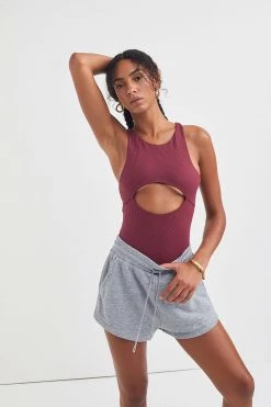 For Love & Leisure Rib Keyhole Bodysuit