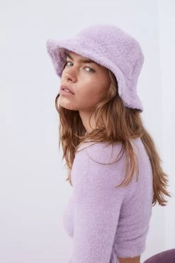 Victorias Secret Shop Faux Mohair Bucket Hat