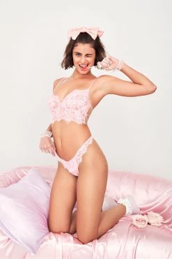 Victorias Secret Faye Lace Thong Panty