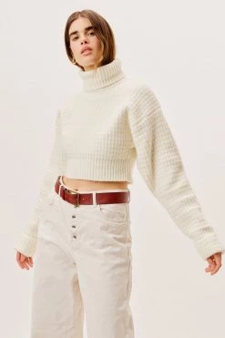 Knitz Madeline Turtleneck Crop Sweater Shop
