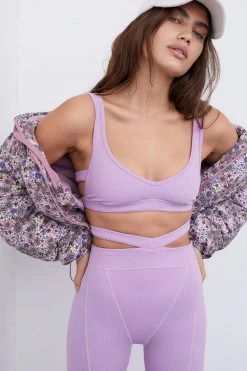 For Love & Leisure Ribbed Scoop Neck Bra