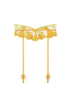 Victorias Secret Shop Neon Rose Embroidery Garter Belt