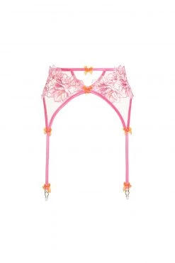 Victorias Secret Hibiscus Embroidery Garter Belt