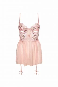 Victorias Secret Lavender Fields Embroidery Bustier Slip