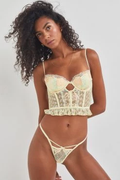 Victorias Secret Shop Vintage Eyelet Rose Thong Panty